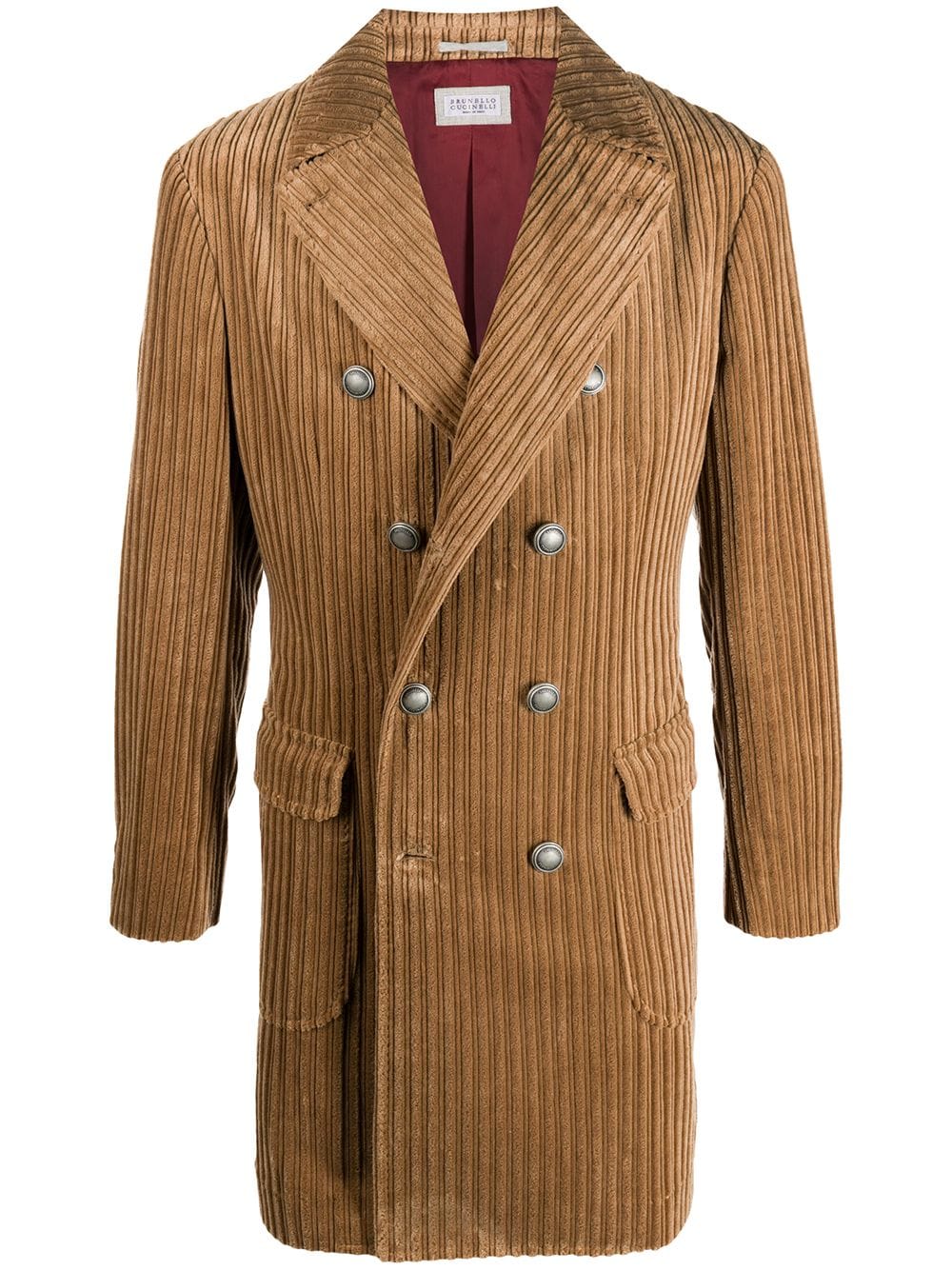 фото Brunello cucinelli двубортное вельветовое пальто