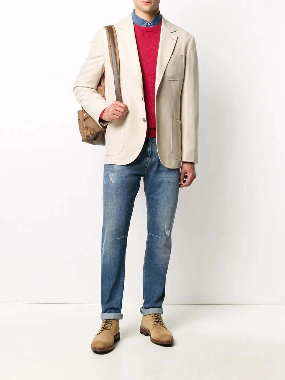 Brunello Cucinelli Rib-trimmed Cashmere Jumper In Red