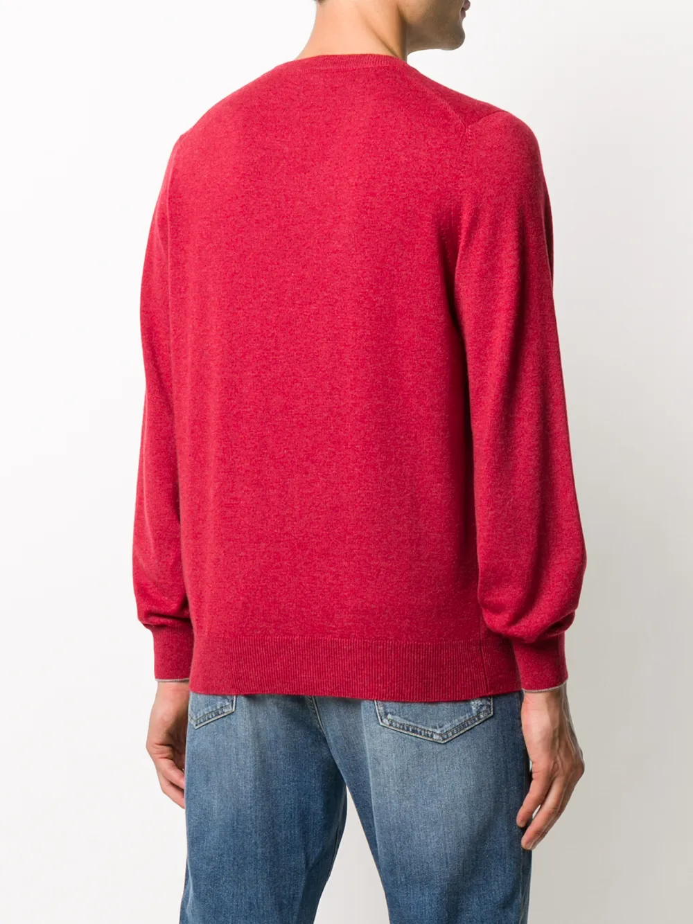 Brunello Cucinelli Rib-trimmed Cashmere Jumper In Red