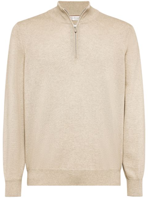 Brunello Cucinelli high neck zip front sweatshirt Men