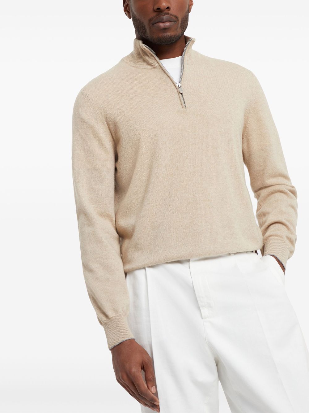 Brunello Cucinelli high neck zip front sweatshirt Men