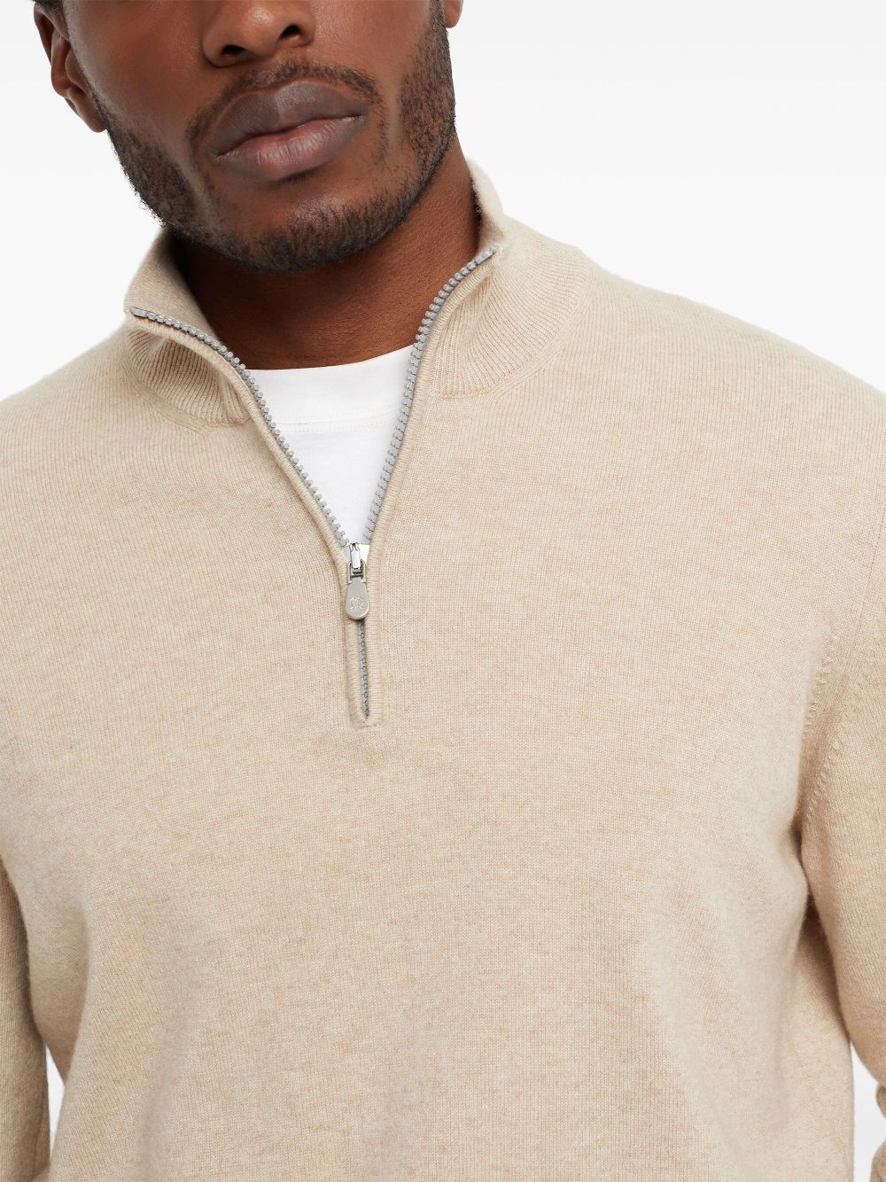 Brunello Cucinelli high neck zip front sweatshirt Men