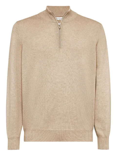 Brunello Cucinelli high neck zip front sweatshirt