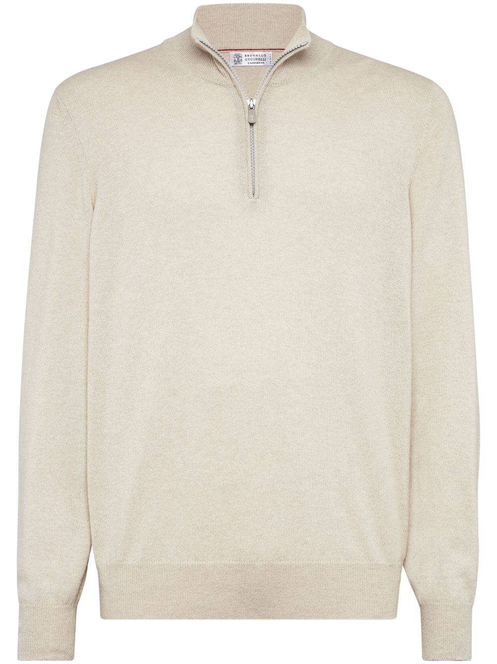 Brunello Cucinelli short-zip knitted jumper - Neutrals