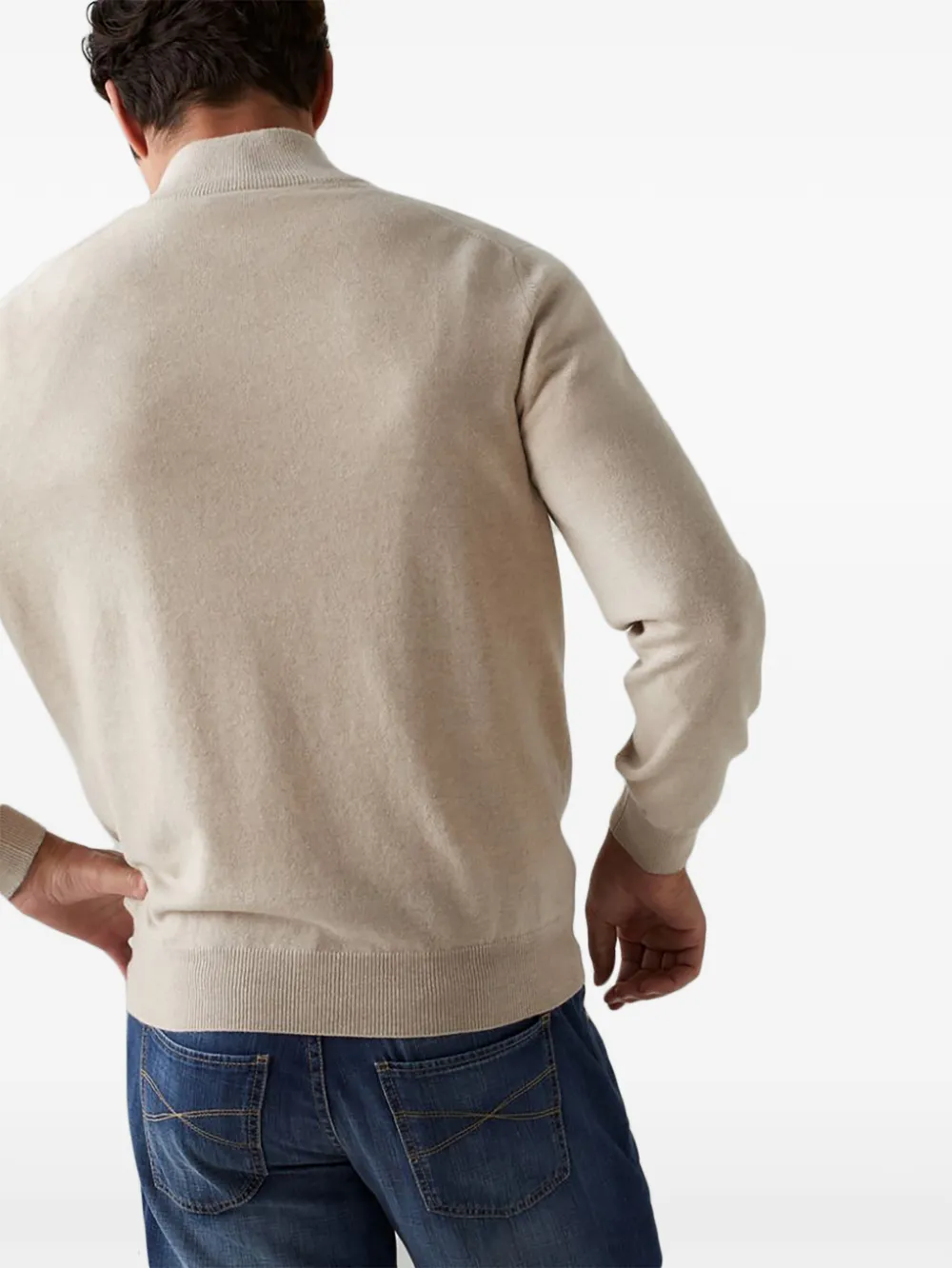  Brunello Cucinelli Short-zip Knitted Jumper - Neutrals 