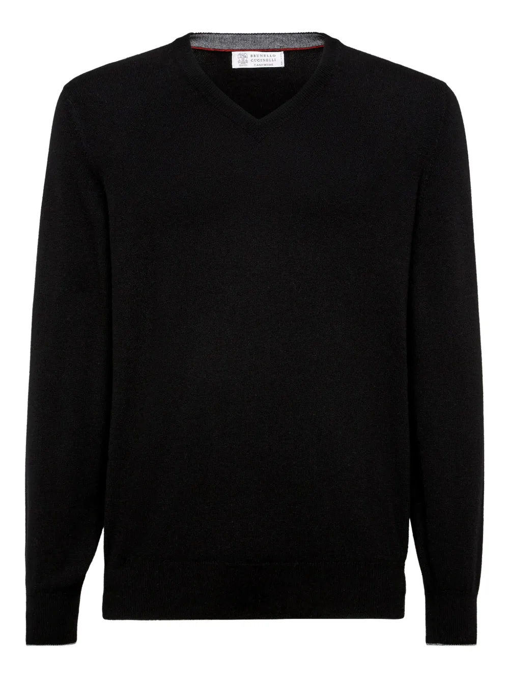 Brunello Cucinelli V-neck cashmere jumper | Black | Image 1