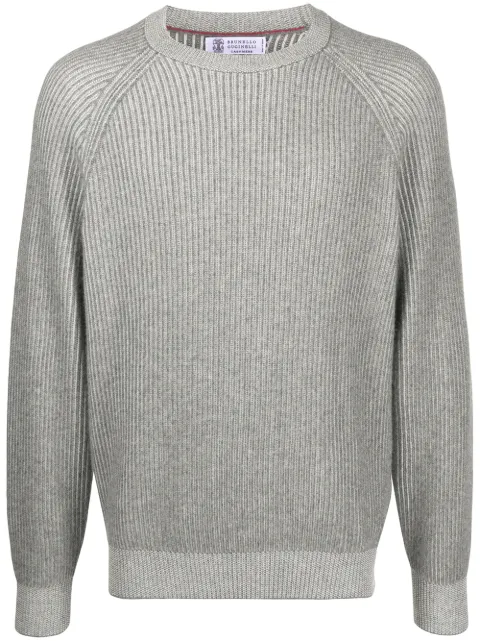 Brunello Cucinelli crew neck ribbed sweater