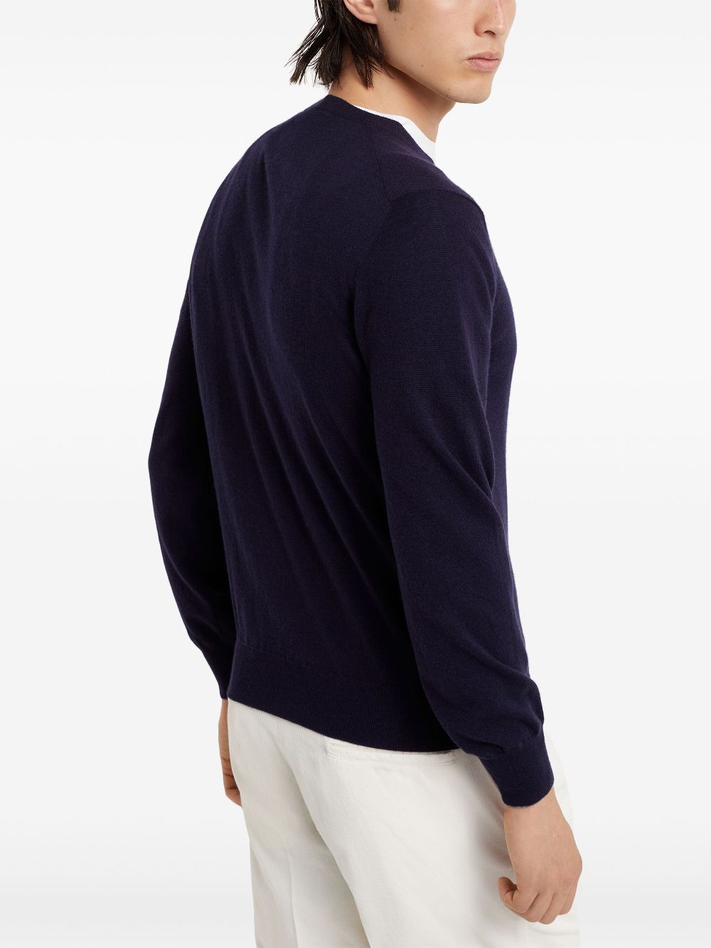 Brunello Cucinelli ribbed-detail cashmere jumper Men