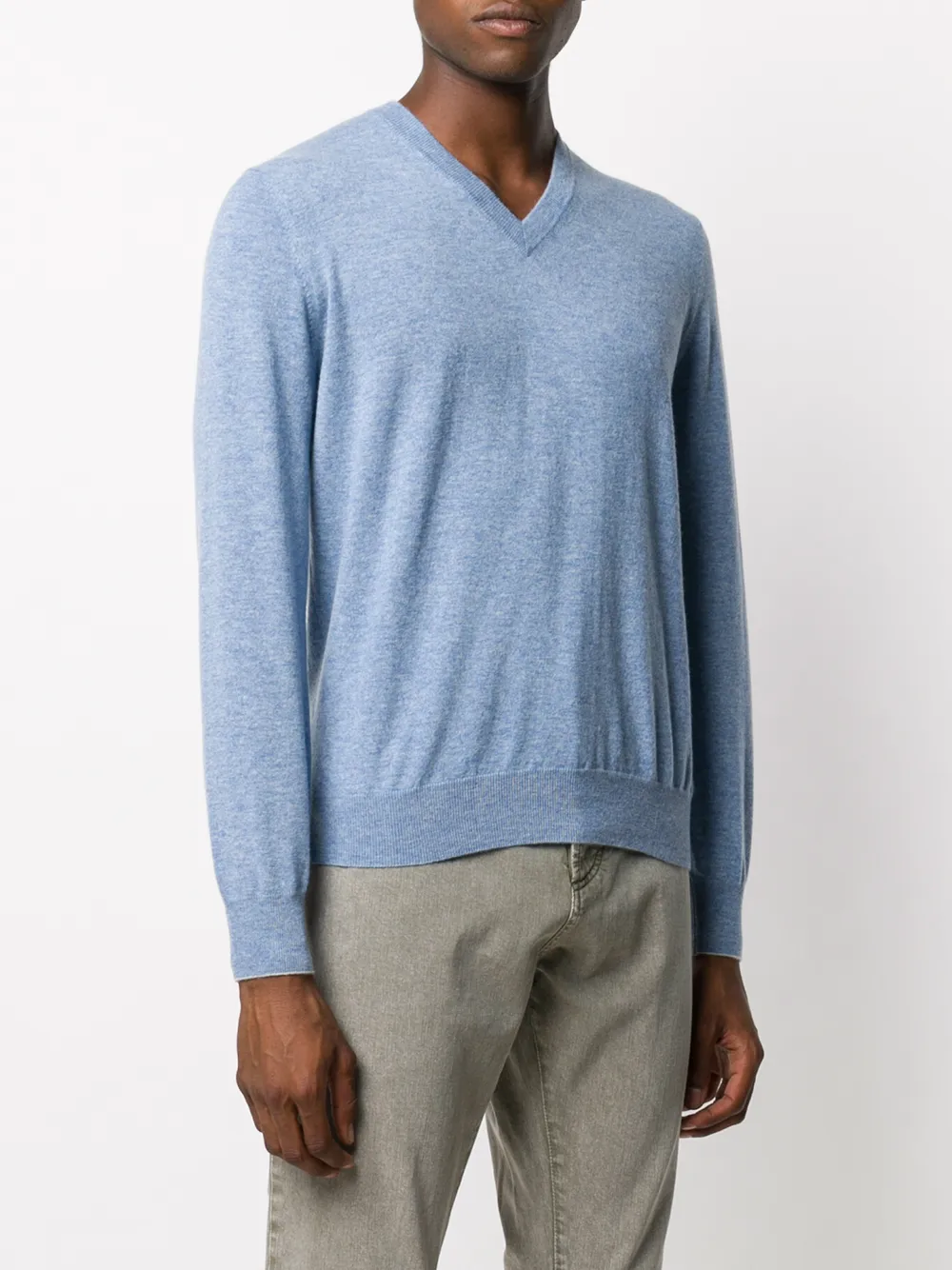  Brunello Cucinelli Pullover Mit V Ausschnitt   Blau 