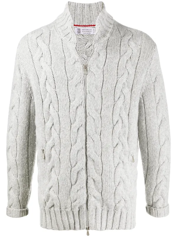 knitted zip cardigan