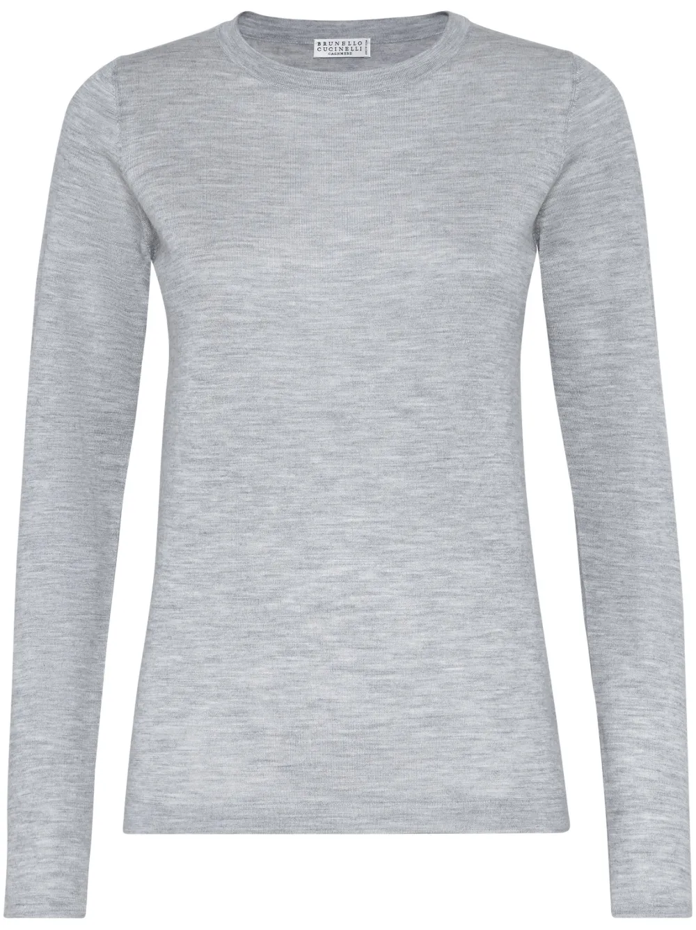 Brunello Cucinelli Cashmere Basic Crewneck Sweater In Grey