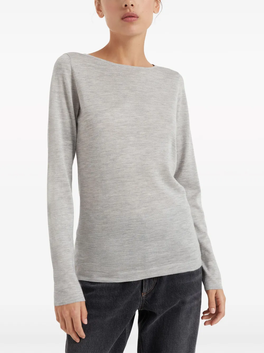 Brunello Cucinelli Knitted Top In Grey