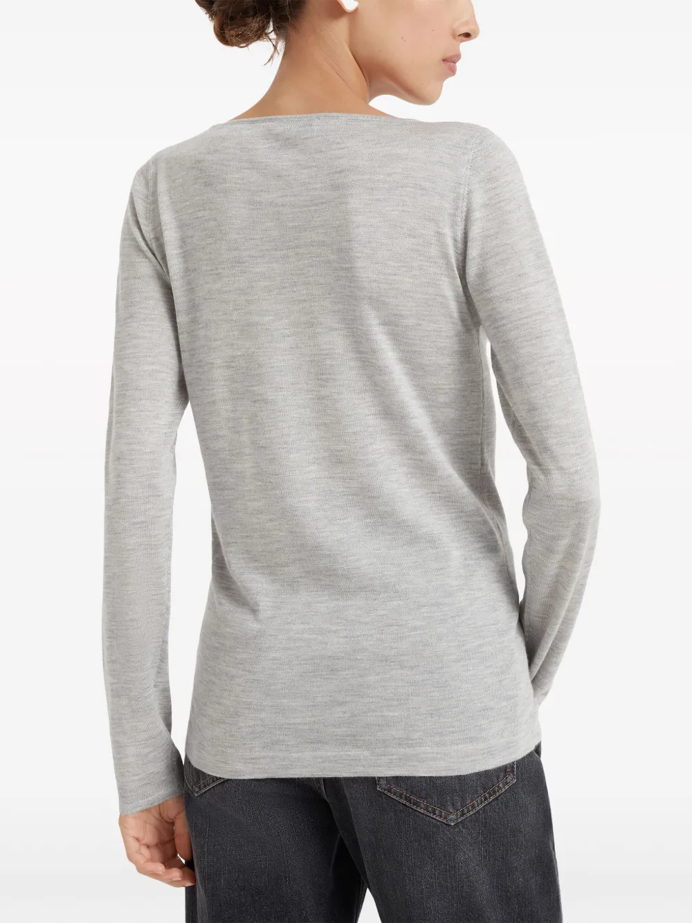 Brunello Cucinelli Knitted Top In Grey