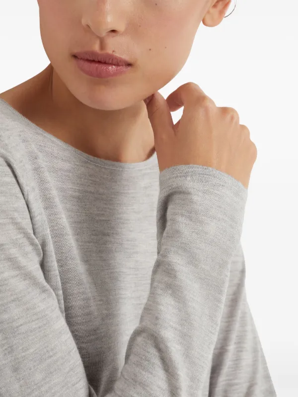 Brunello Cucinelli long-sleeve Knit Top | Grey | FARFETCH