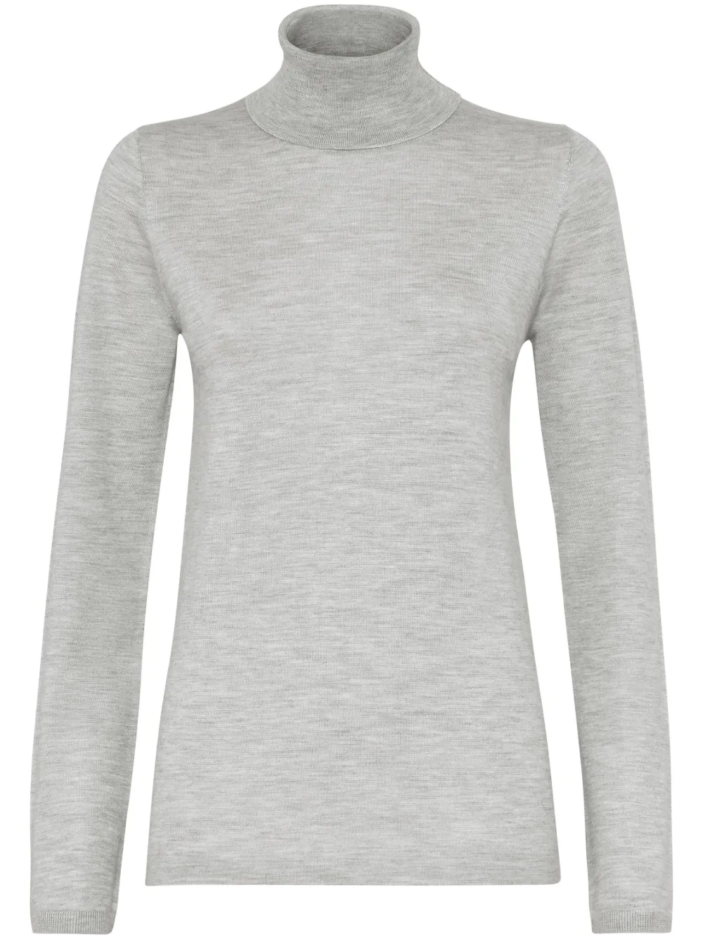 Brunello Cucinelli Roll-neck Fine-knit Jumper In Grey