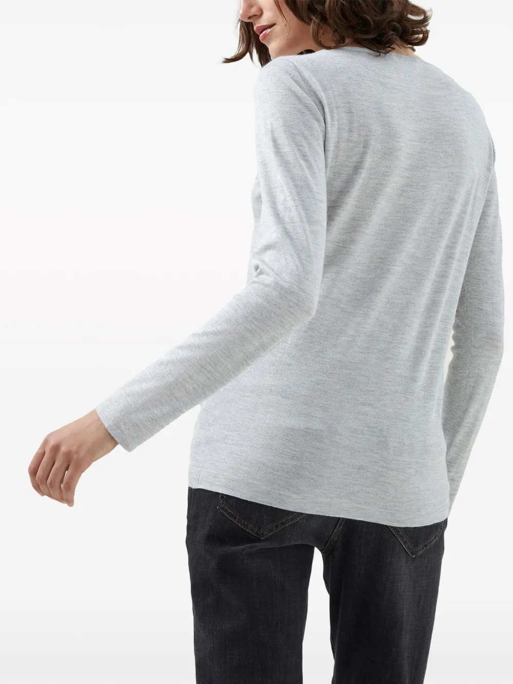 Brunello Cucinelli Fine Knit Jumper In Grey