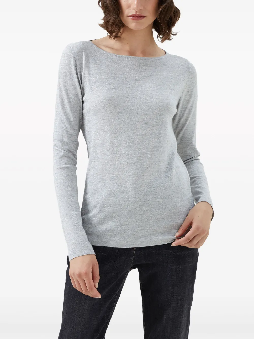 Brunello Cucinelli Fine Knit Jumper In Grey