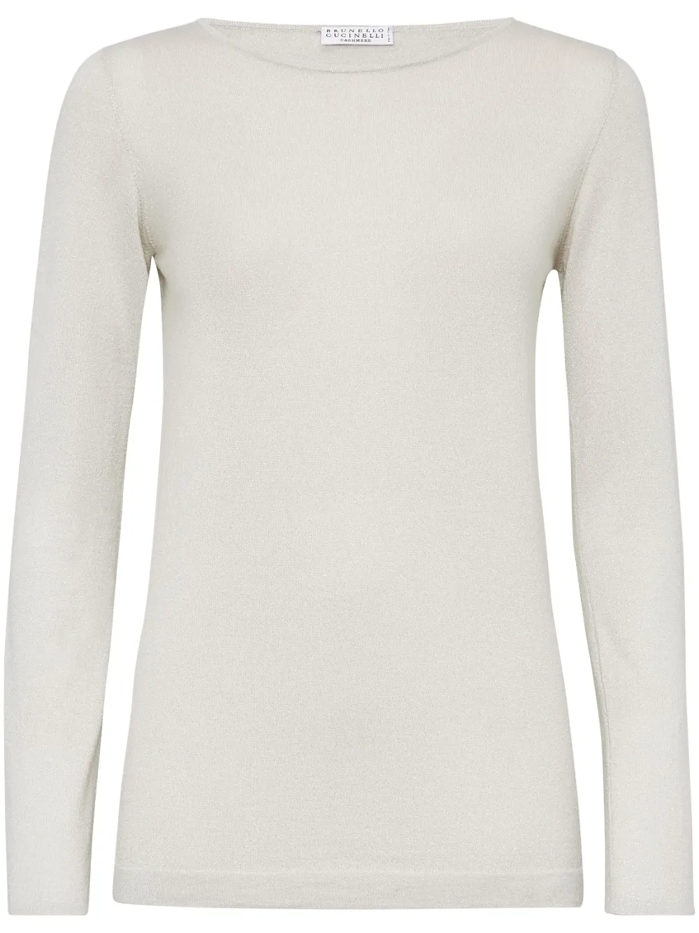 Brunello Cucinelli Long-sleeve Knit Top In Neutrals