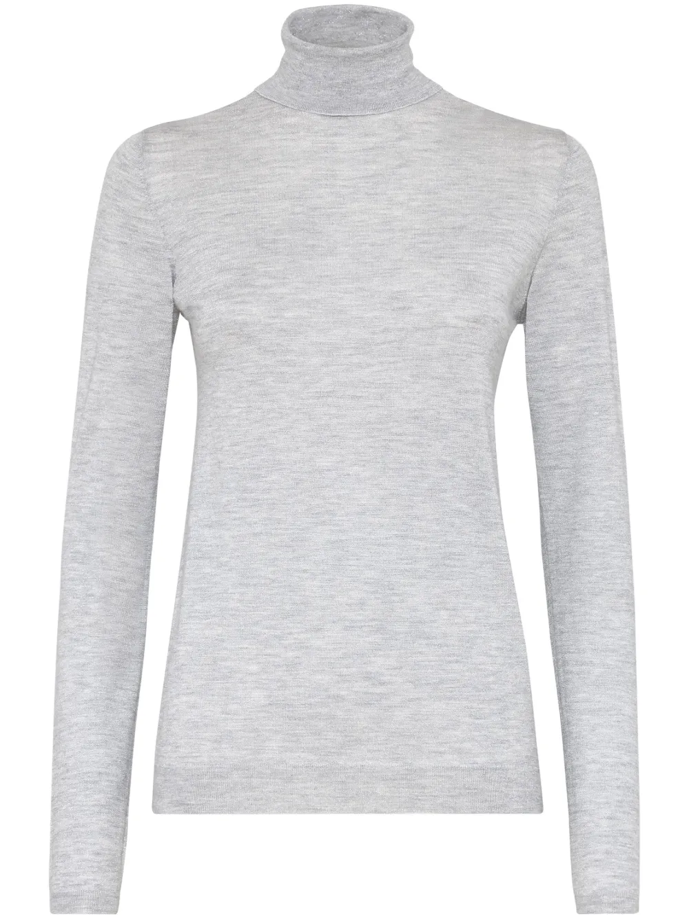 Brunello Cucinelli Roll-neck Fine-knit Jumper In Grey