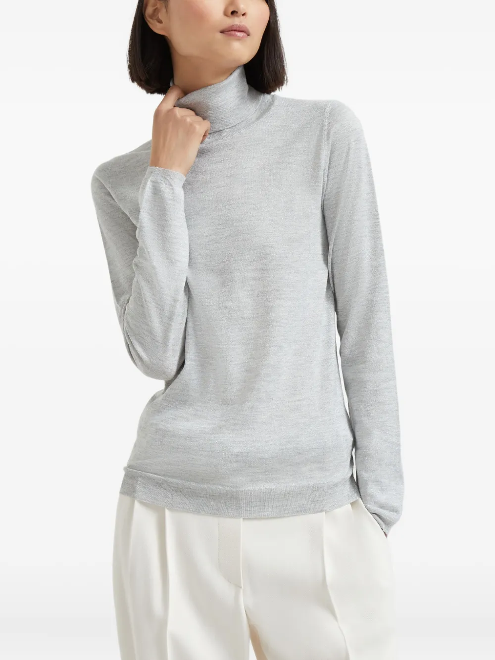  Brunello Cucinelli Fein Gestrickter Pullover   Grau 