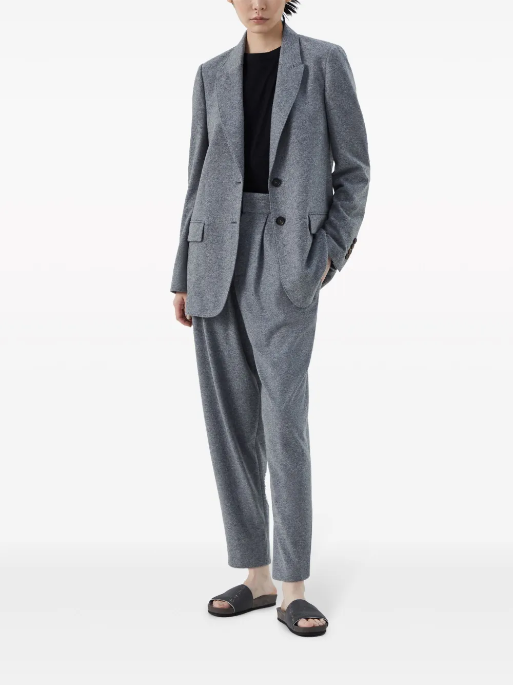 Brunello Cucinelli Plain Knitted T-shirt In Black