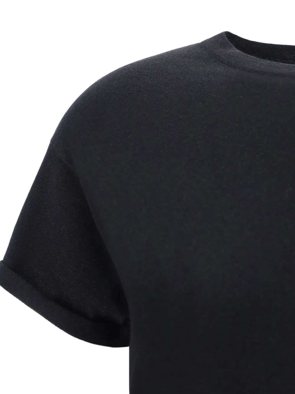  Brunello Cucinelli Gestricktes T Shirt   Schwarz 