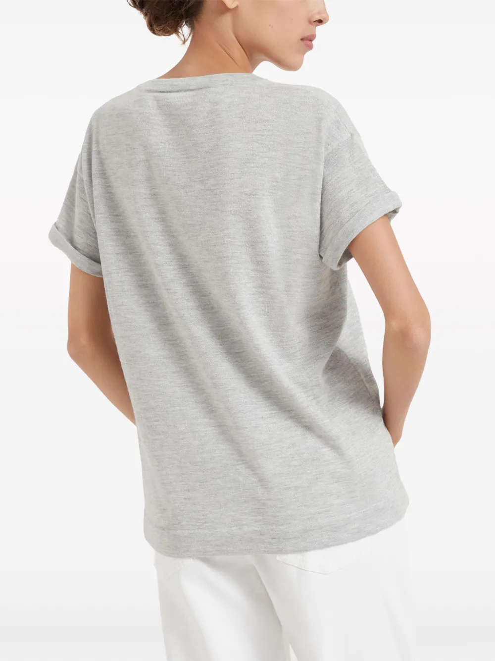 Brunello Cucinelli Marl-effect T-shirt In Grey