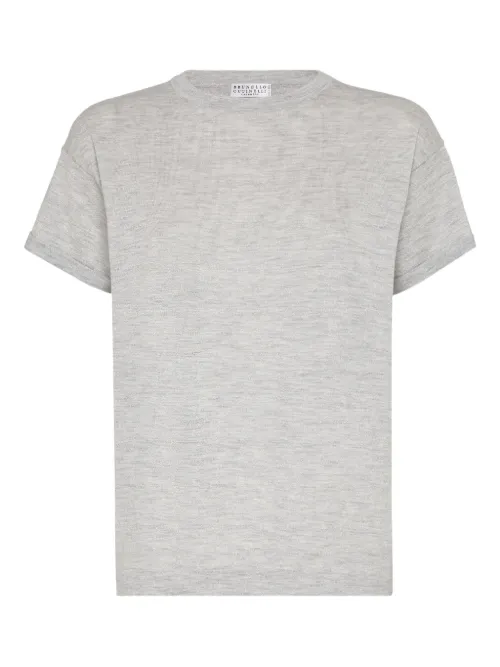 T-shirt en maille métallisée - Brunello Cucinelli - Modalova
