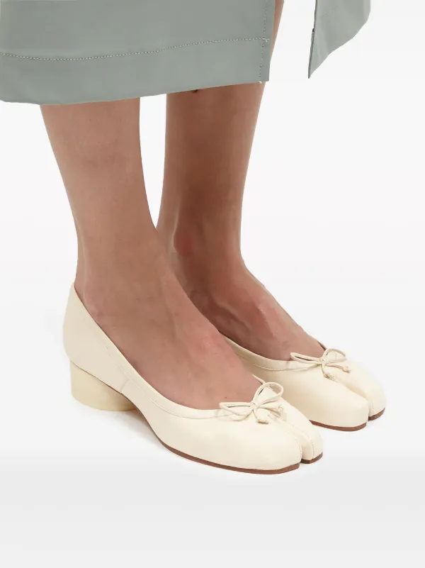 Maison Margiela Tabi 30mm Leather Ballerina Pumps White FARFETCH CA