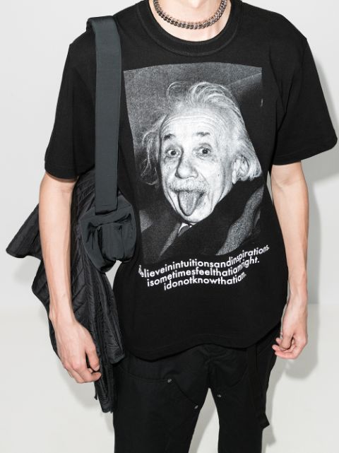 Shop Black Sacai Einstein Print T Shirt With Express Delivery Farfetch