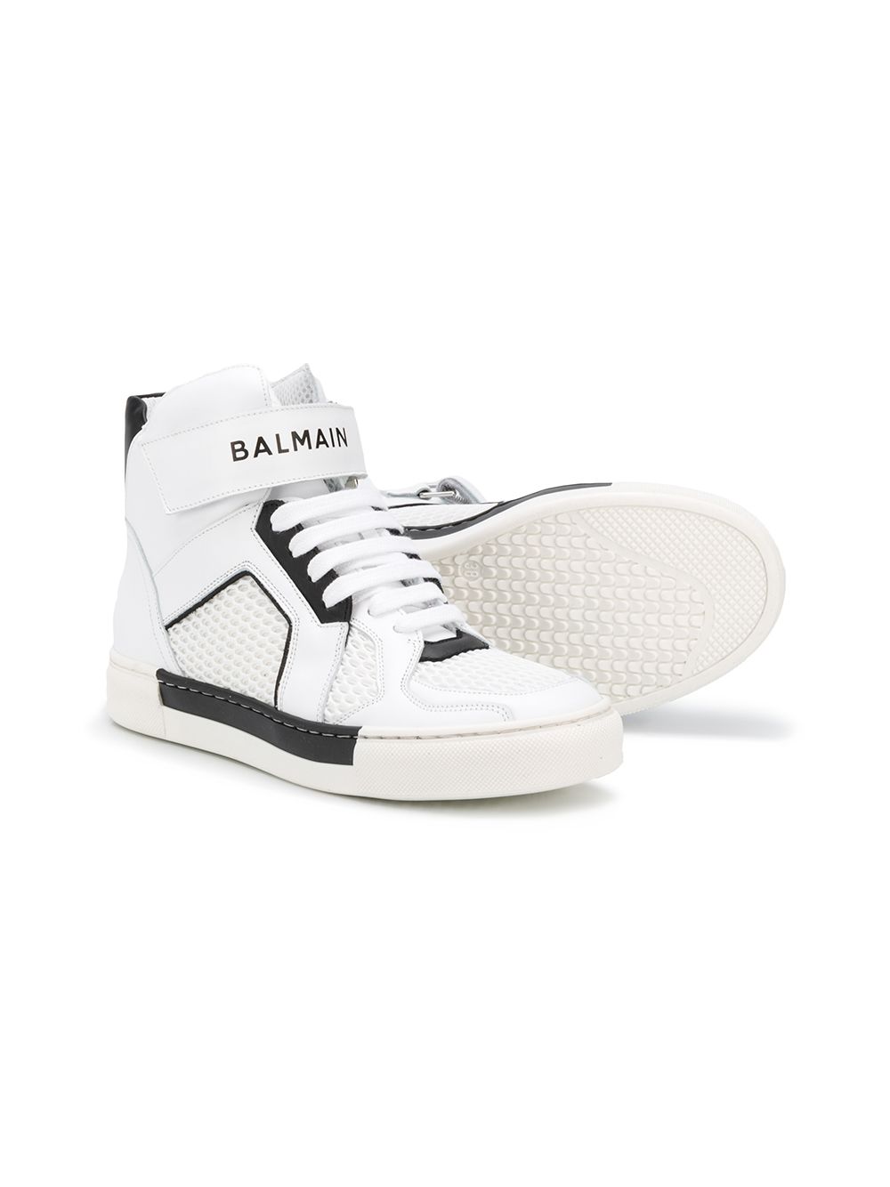 фото Balmain kids высокие кроссовки со вставками