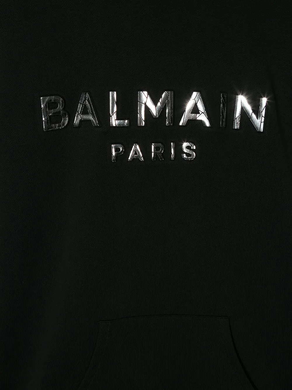  Balmain Kids Teen Kapuzenpullover Mit Logo   Schwarz 