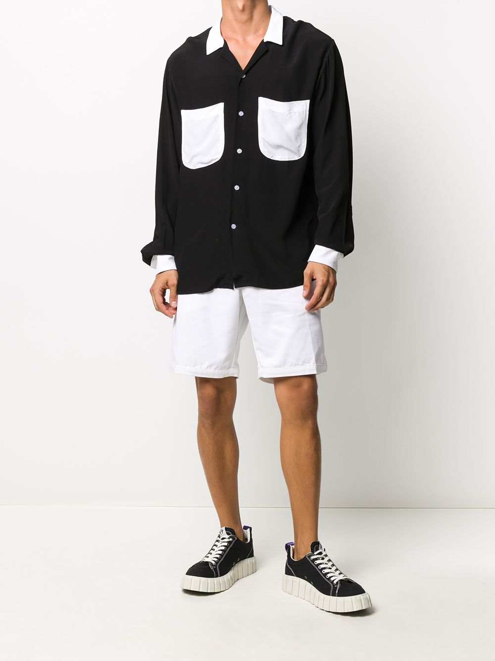 фото Noon goons contrasting patch-pocket shirt