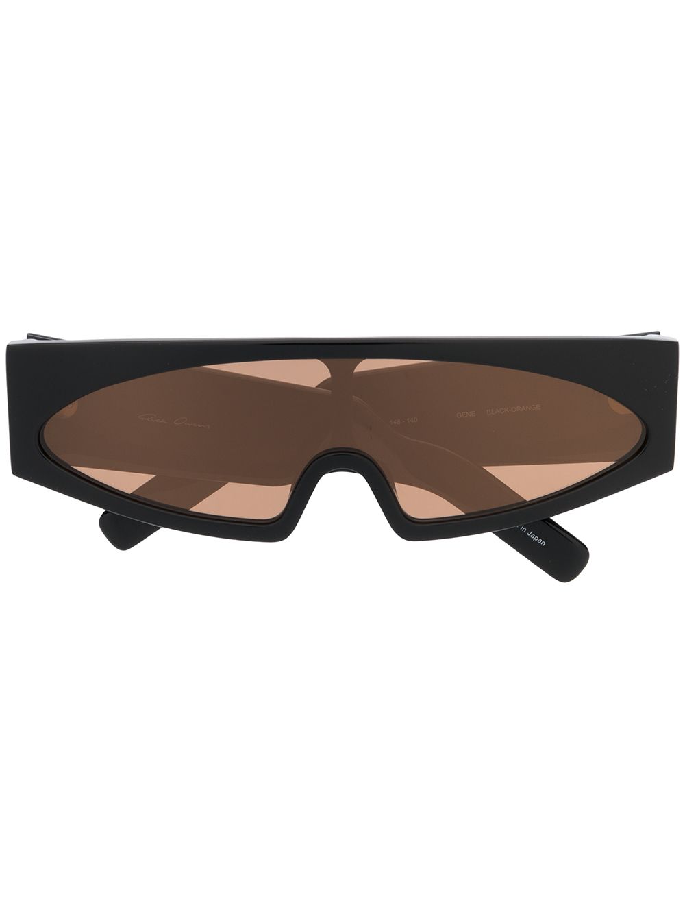 

Rick Owens lentes de sol con armazón envolvente - Negro