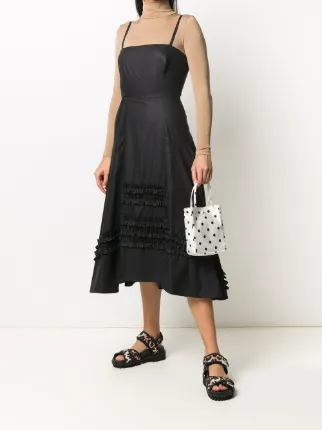 ruffle-trimmed A-line midi dress展示图