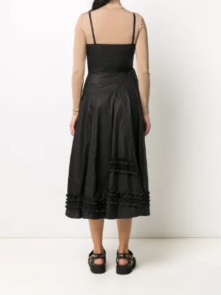 ruffle-trimmed A-line midi dress展示图