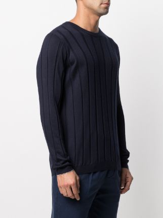 crew neck panelled knit sweater展示图