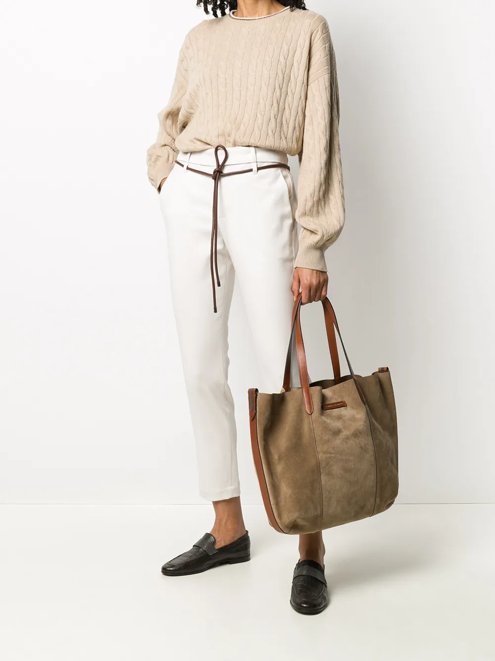 Brunello Cucinelli Broek met toelopende pijpen - Wit