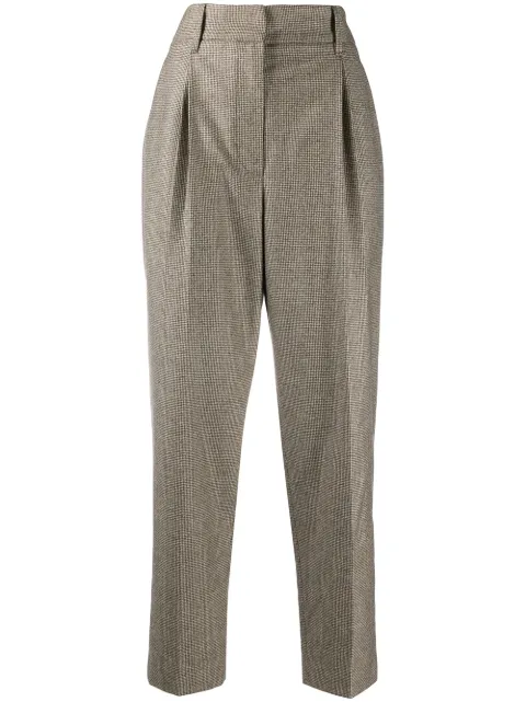 Brunello Cucinelli houndstooth high-waist trousers