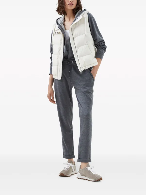 ブルネロクチネリ Brunello Cucinelli Dazzling Net cotton zip hoodie パーカー 衣料品 トップス コットン レディース グレー系 【中古】 Brunello Cucinelli Zipped long-sleeve Hoodie | Grey | FARFETCH JO