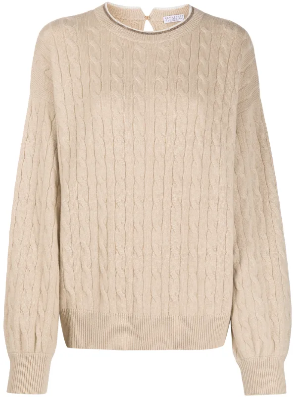 brunello cucinelli cable knit sweater