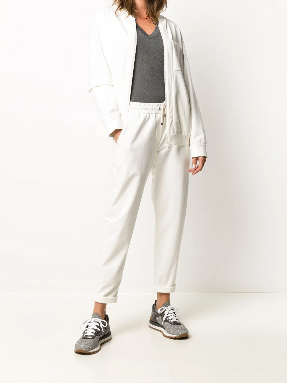 Brunello Cucinelli Joggingbroek met trekkoord - Wit