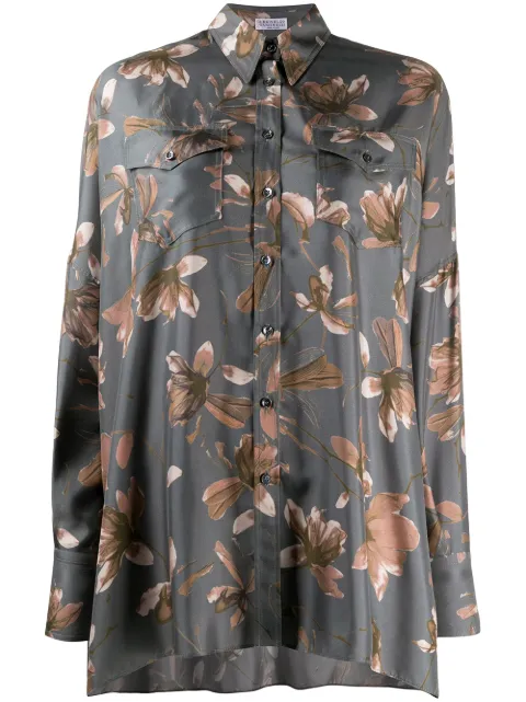 Brunello Cucinelli oversized floral blouse