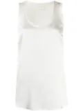 Brunello Cucinelli scoop neck sleeveless top - White