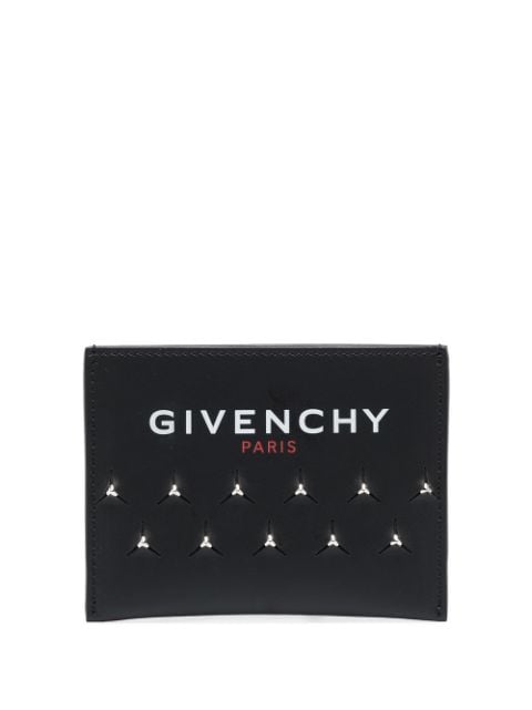 GIVENCHY STUD-EMBELLISHED LOGO-PRINT CARDHOLDER