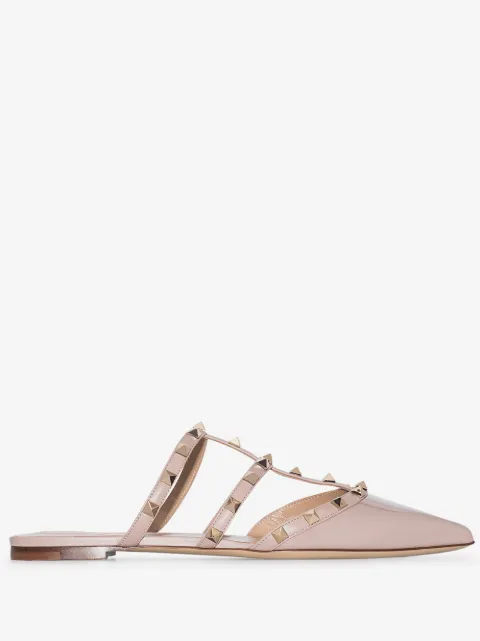 Valentino Garavani ロックスタッズ エナメルレザーミュール
