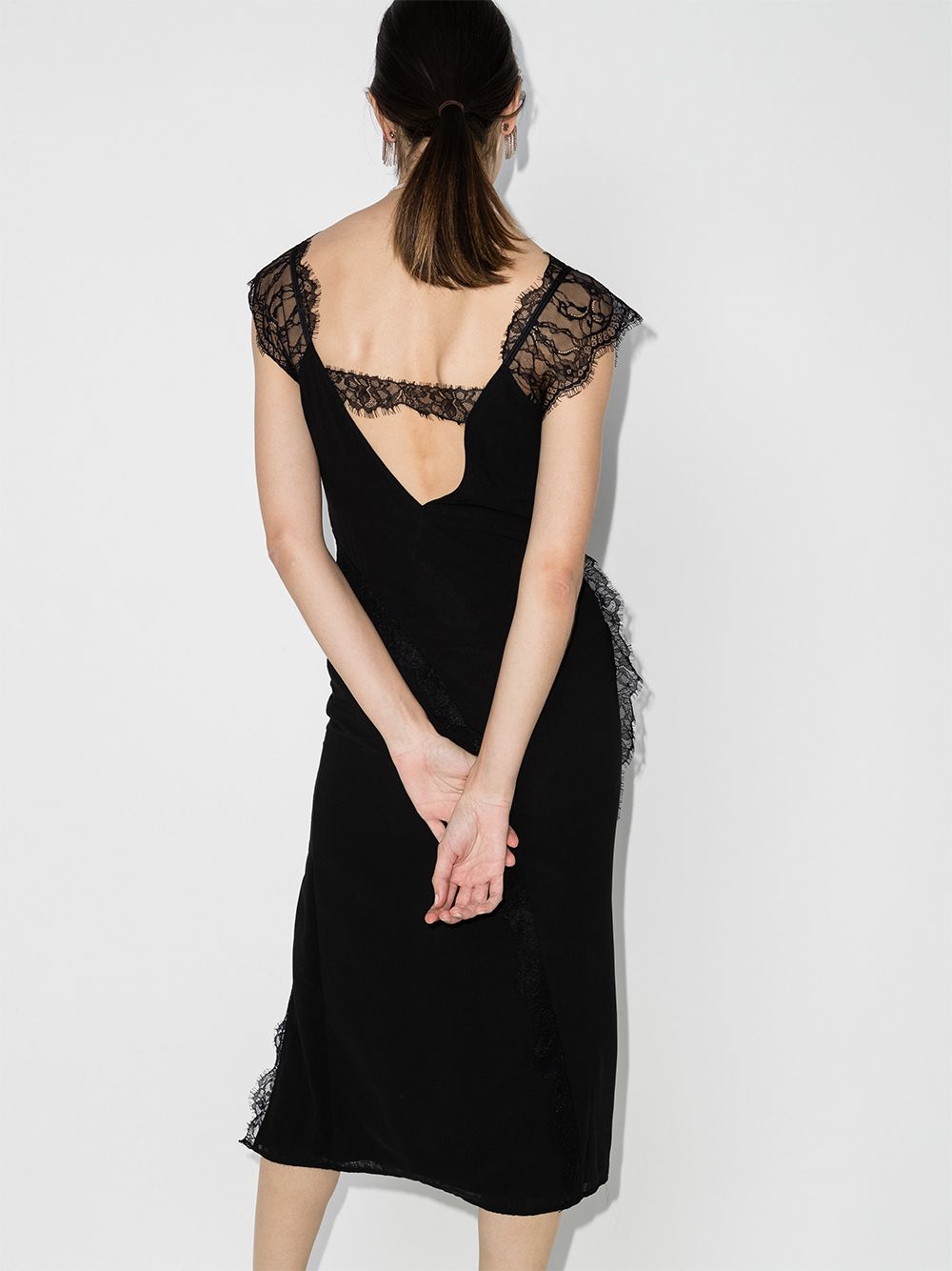 фото Xu zhi lace trim midi dress