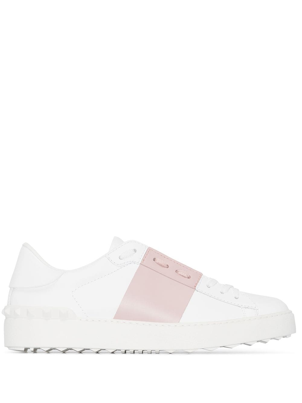 Valentino Garavani White And Pink Garavani Rockstud Untitled Sneakers In  834 Water R | ModeSens