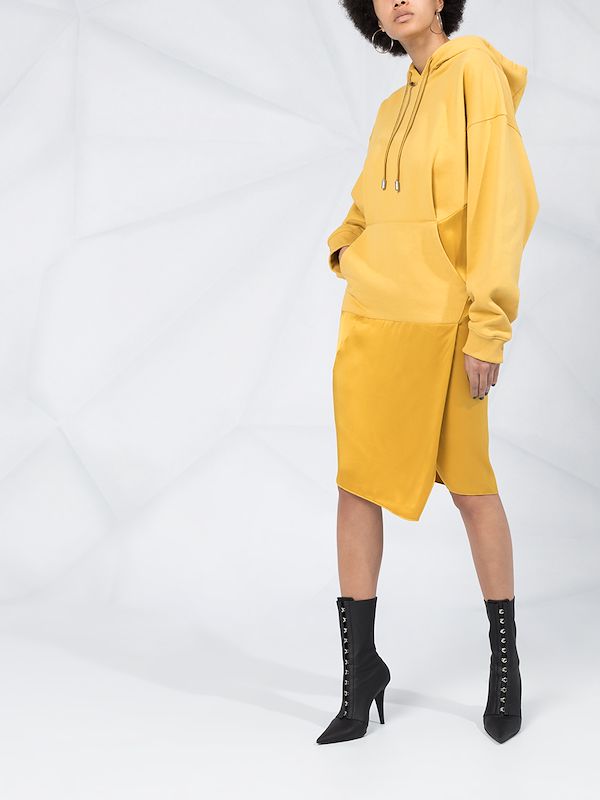 hoodie dress yellow