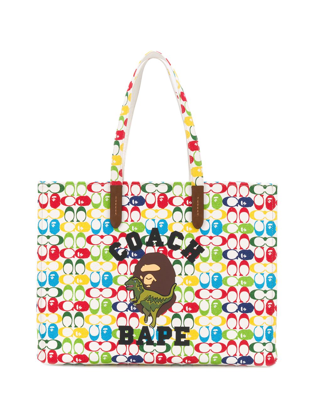 фото Bape x coach сумка-шопер с монограммой